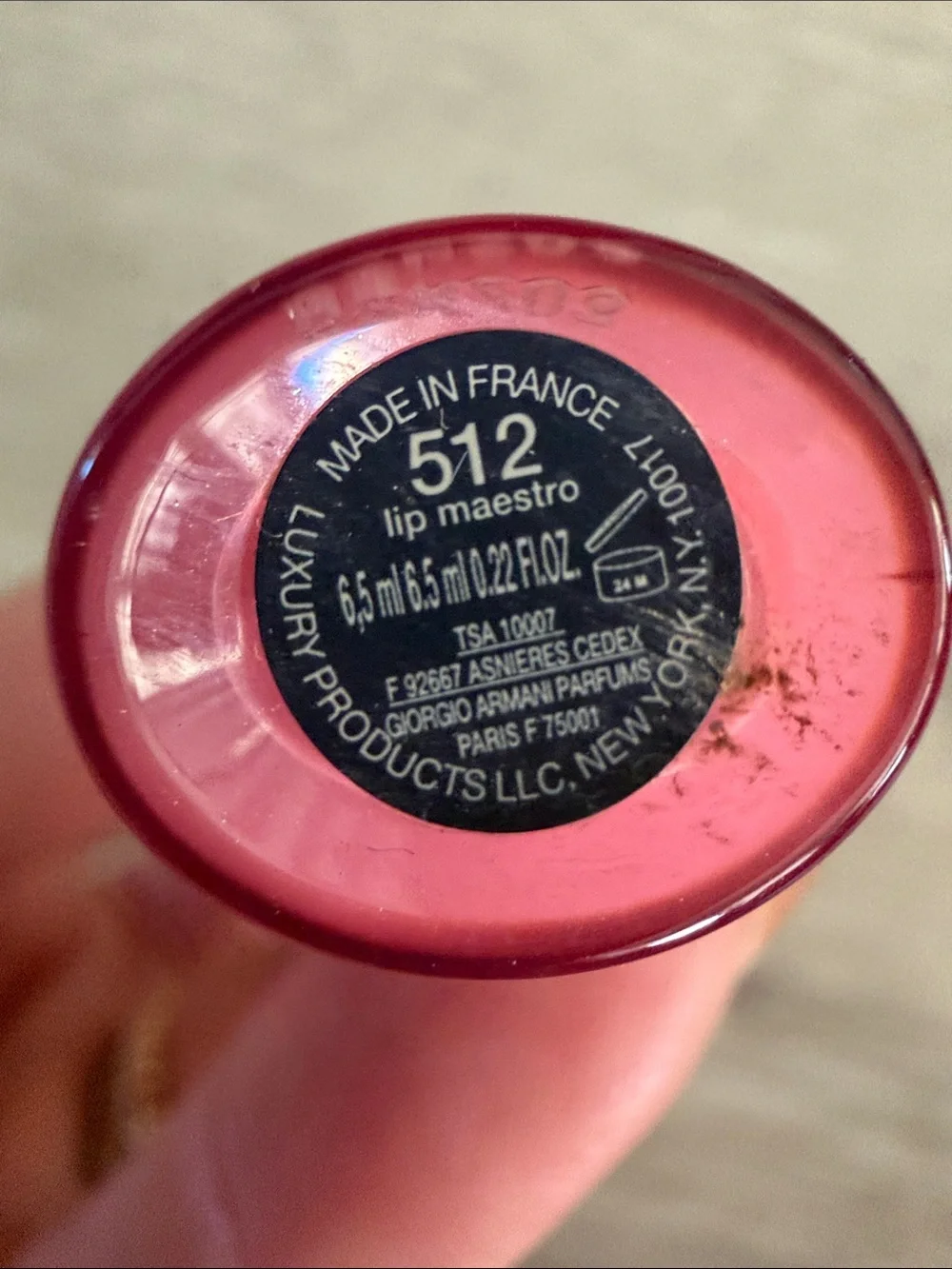 Giorgio Armani Pink Lip Gloss with Red Cap
